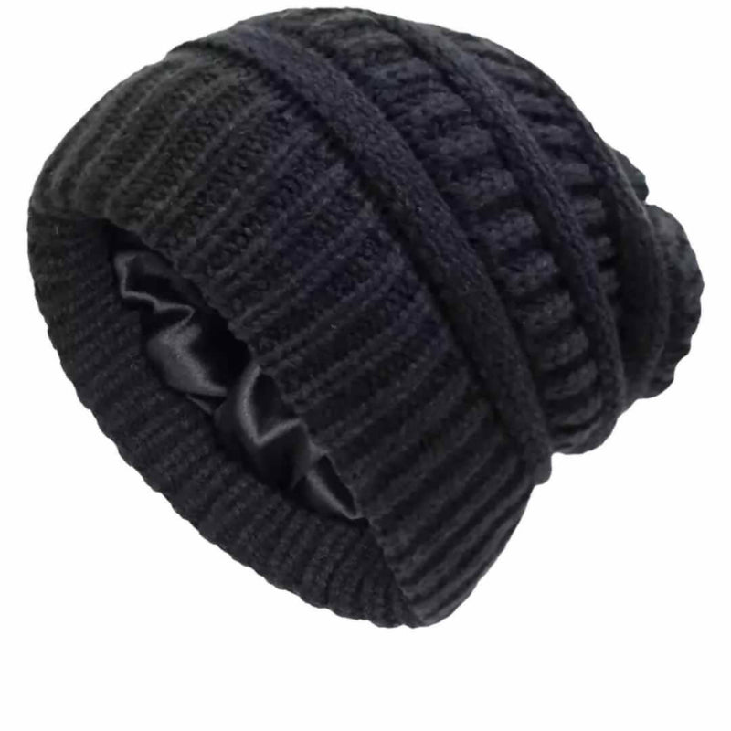 Satin-lined Slouched Toque - blackprint.com