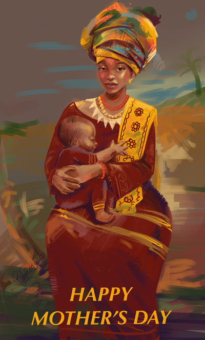 Nubian Queen Mother's Day Card - blackprint.com