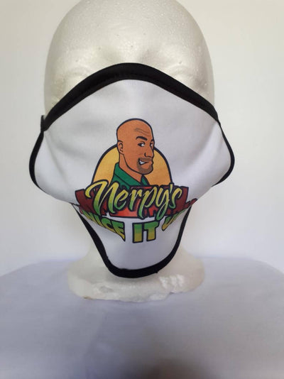 NERPY'S Double-Ply Face Mask, full color, Re-Usable, Washable Fabric, Face covering - blackprint.com